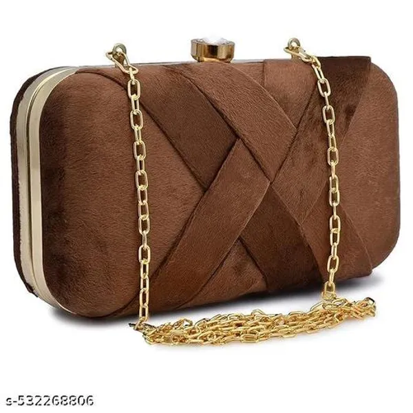 Brown_Polyurethane_Clutch_For_Women