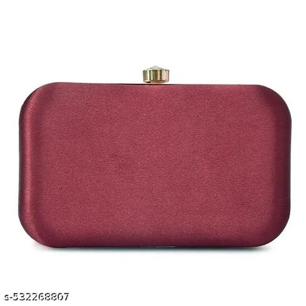 Maroon_Polyurethane_Clutch_For_Women