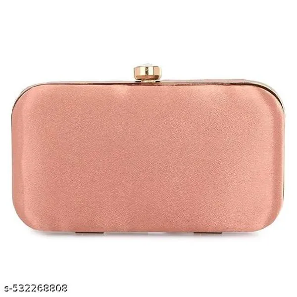 Peach_Polyurethane_Clutch_For_Women