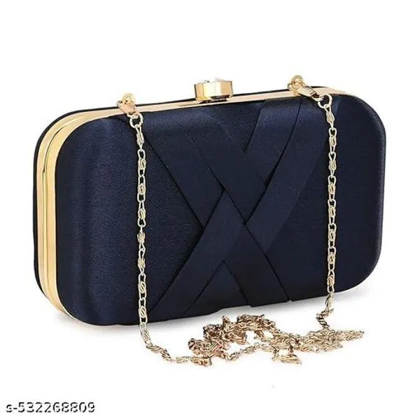 Blue_Polyurethane_Clutch_For_Women