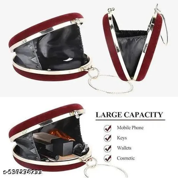 Maroon_Polyurethane_Clutch_For_Women