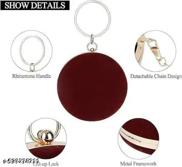 Maroon_Polyurethane_Clutch_For_Women
