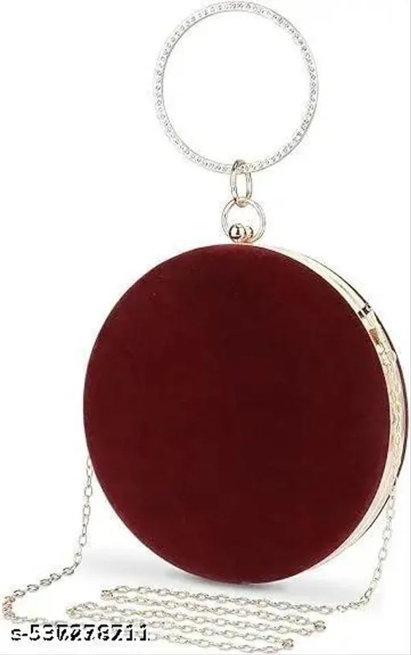 Maroon_Polyurethane_Clutch_For_Women