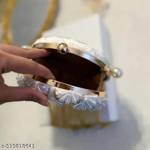 White_Polyurethane_Clutch_For_Women
