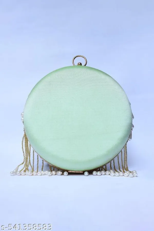 Green_Polyurethane_Clutch_For_Women