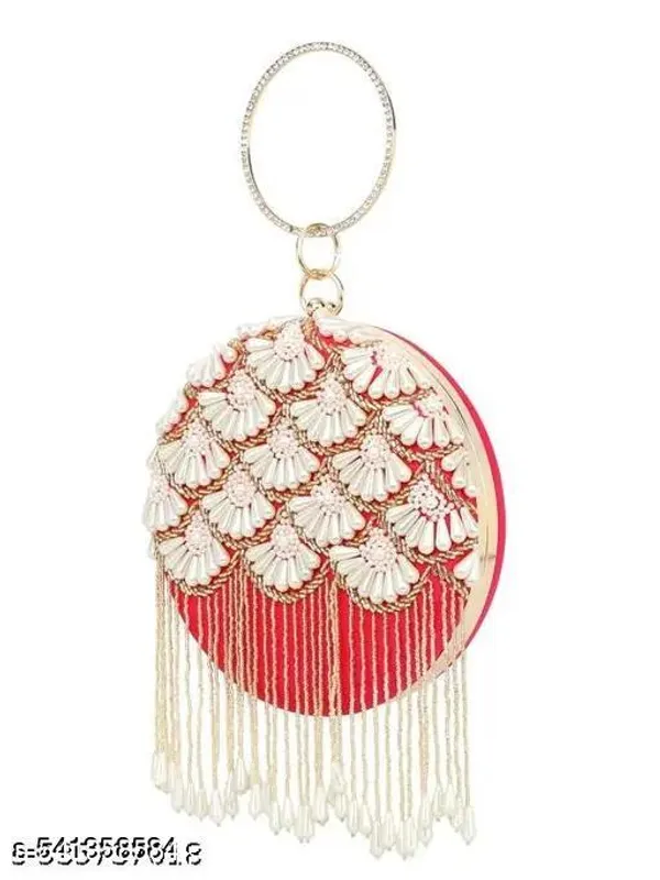 Red_Polyurethane_Clutch_For_Women