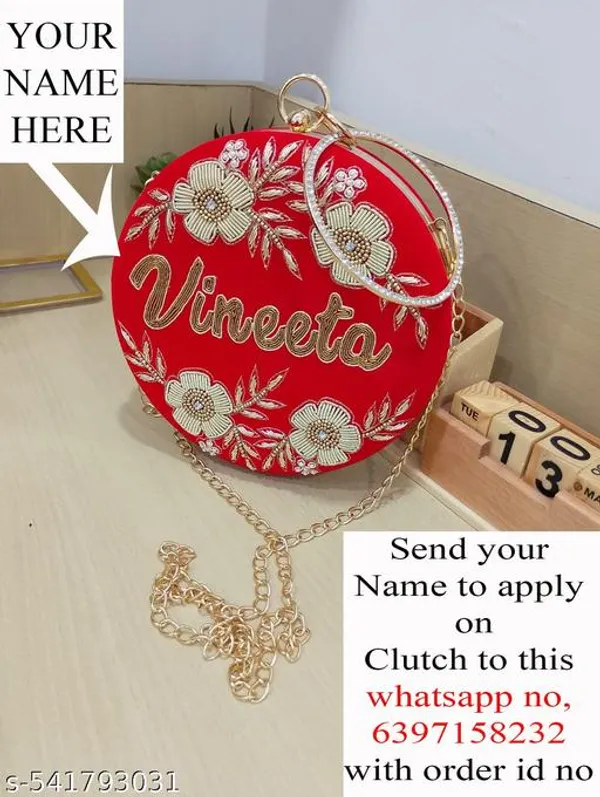 Red_Polyurethane_Clutch_For_Women