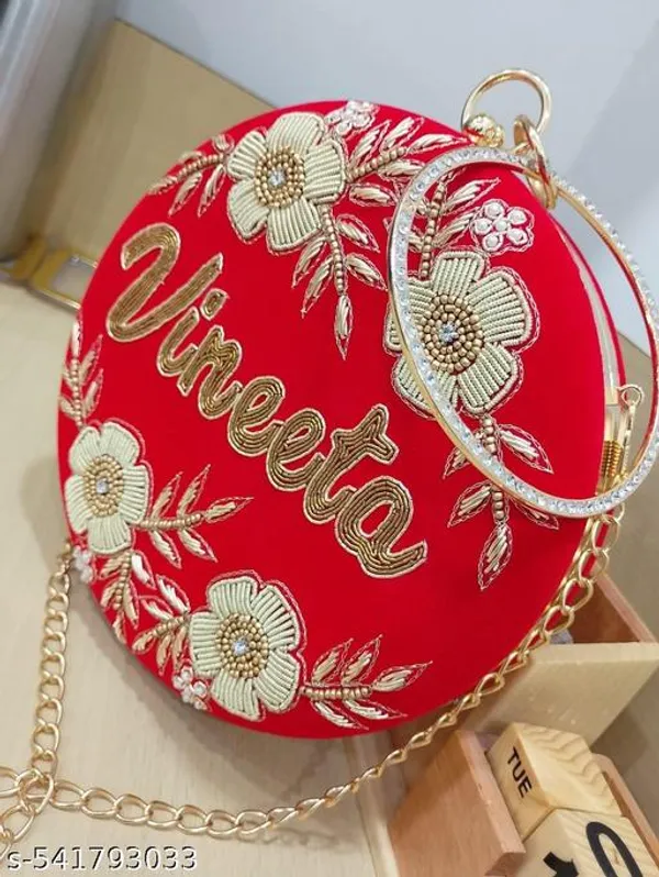 Red_Polyurethane_Clutch_For_Women