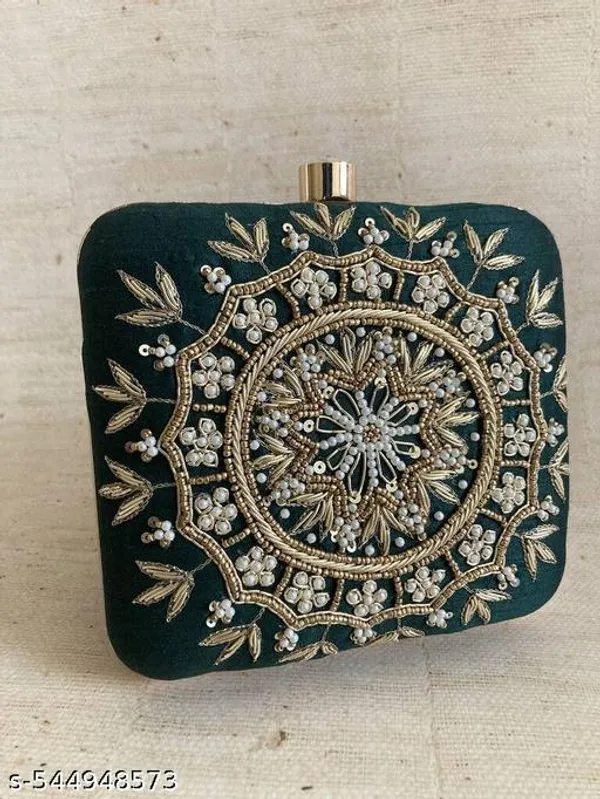 Green_Polyurethane_Clutch_For_Women
