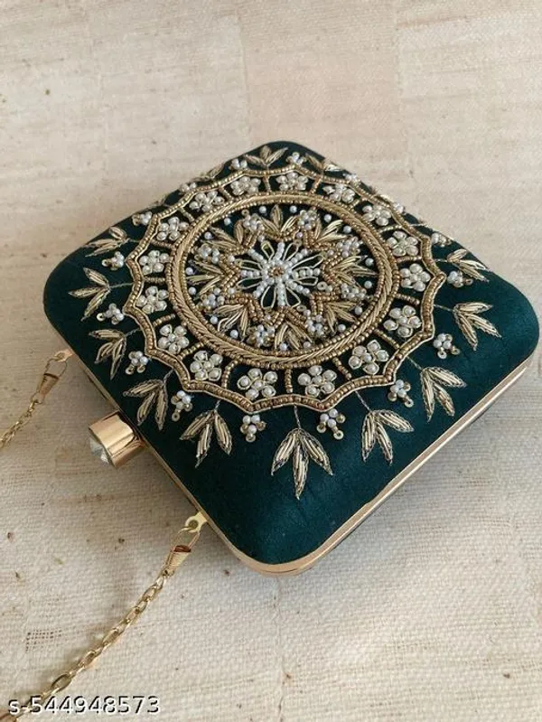 Green_Polyurethane_Clutch_For_Women