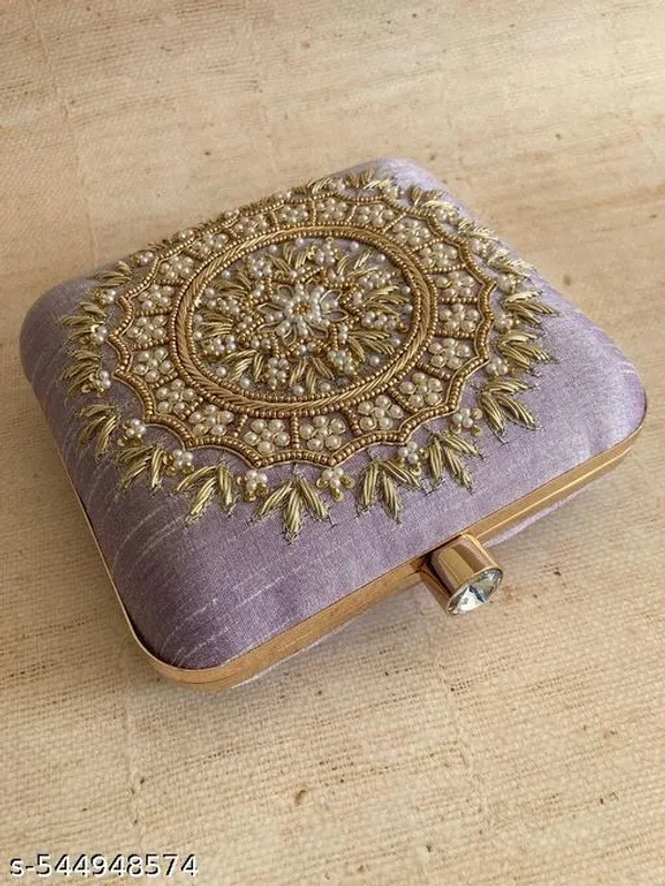 Purple_Polyurethane_Clutch_For_Women