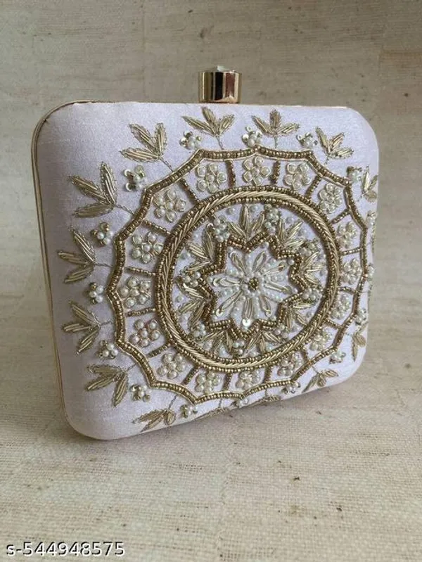 White_Polyurethane_Clutch_For_Women