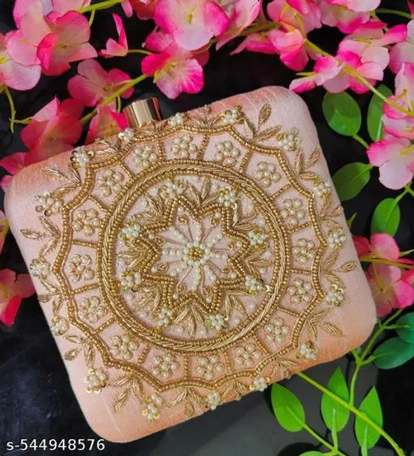 Peach_Velvet_Clutch_For_Women