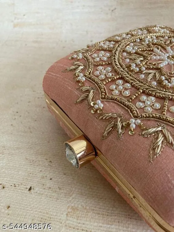 Peach_Velvet_Clutch_For_Women