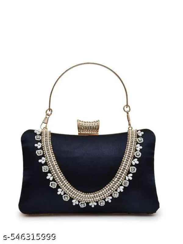 Blue_Polyurethane_Clutch_For_Women