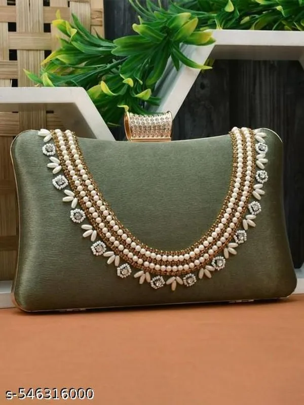 Green_Polyurethane_Clutch_For_Women