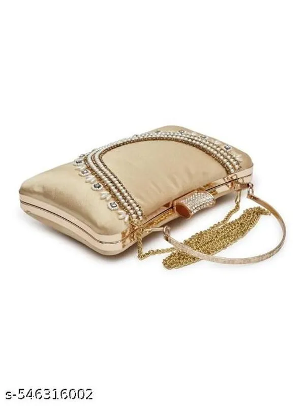 Cream_Polyurethane_Clutch_For_Women