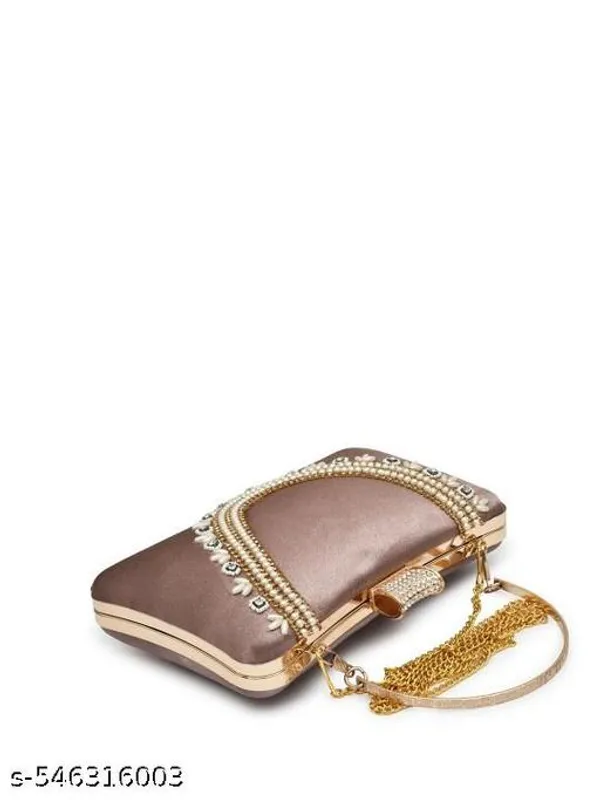 Peach_Polyurethane_Clutch_For_Women
