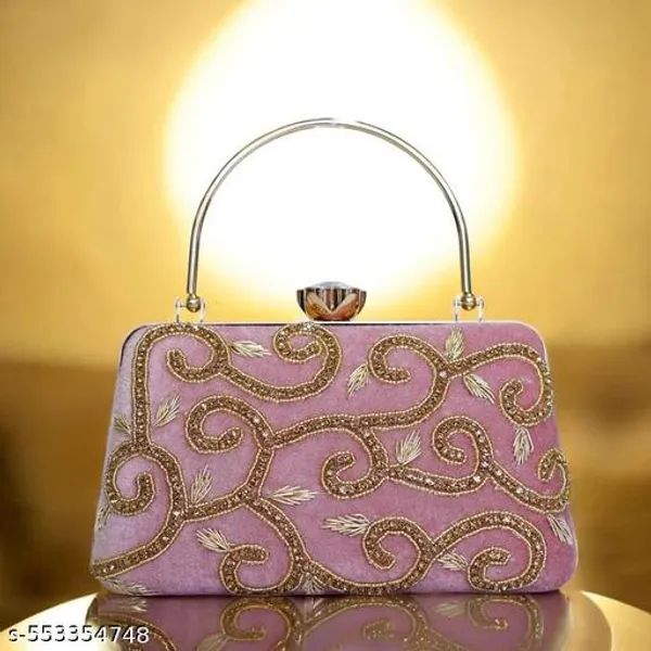 Pink_Velvet_Clutch_For_Women