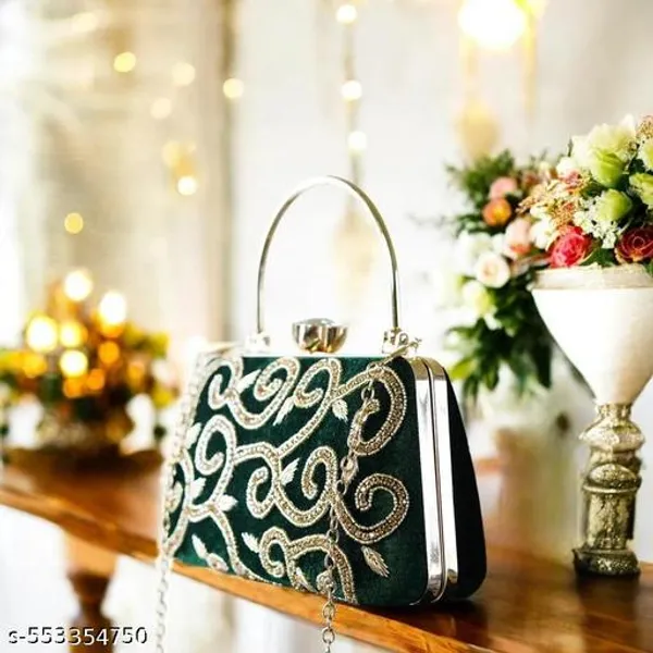 Green_Polyurethane_Clutch_For_Women