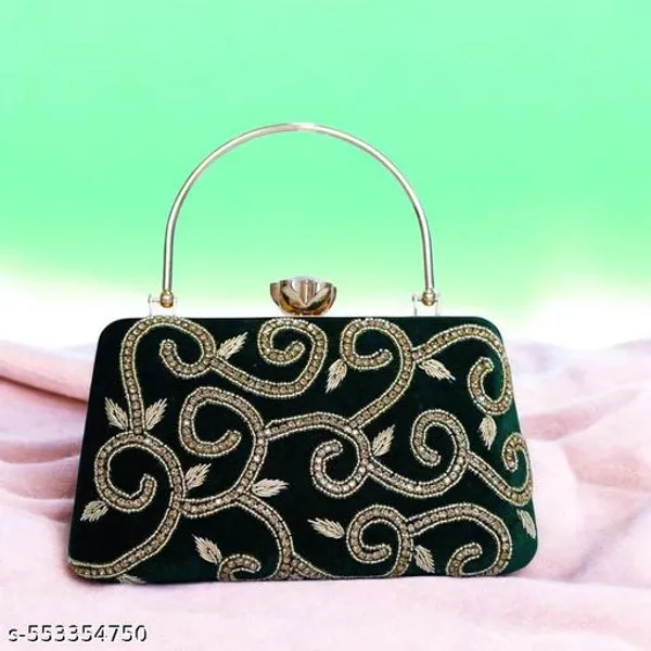 Green_Polyurethane_Clutch_For_Women