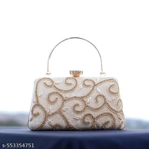 White_Polyurethane_Clutch_For_Women