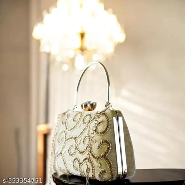 White_Polyurethane_Clutch_For_Women