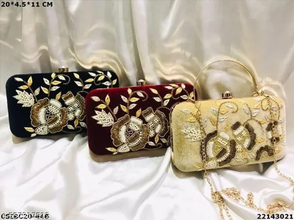 Maroon_Polyurethane_Clutch_For_Women