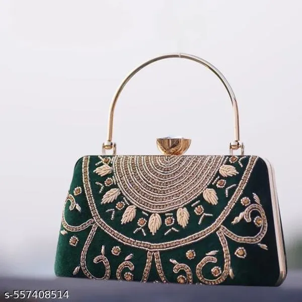 Green_Polyurethane_Clutch_For_Women