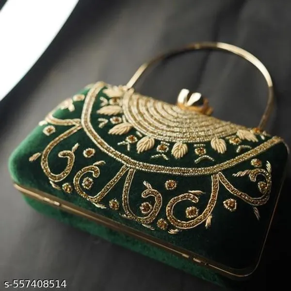 Green_Polyurethane_Clutch_For_Women