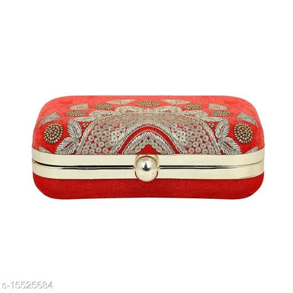 Red_Polyurethane_Clutch_For_Women
