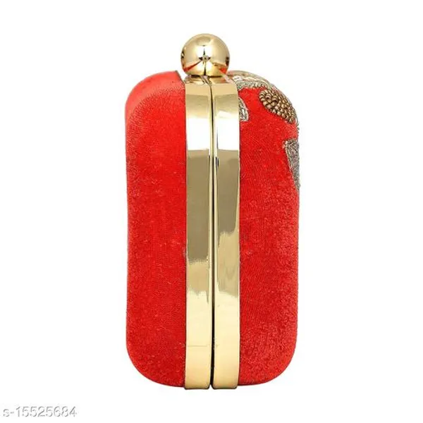 Red_Polyurethane_Clutch_For_Women