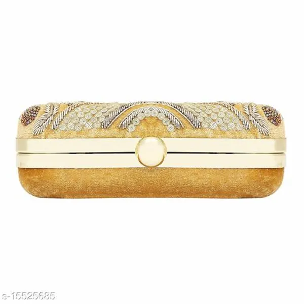 Gold_Polyurethane_Clutch_For_Women