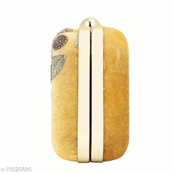 Gold_Polyurethane_Clutch_For_Women