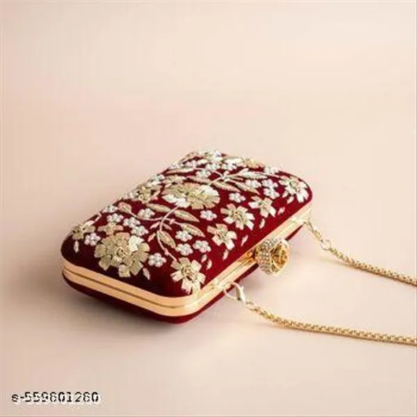 Maroon_Synthetic_-Polyester_Clutch_For_Women