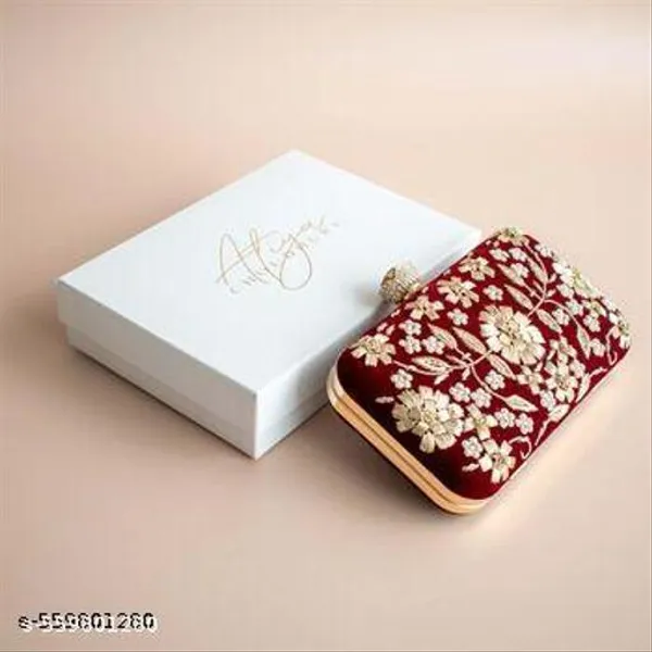 Maroon_Synthetic_-Polyester_Clutch_For_Women