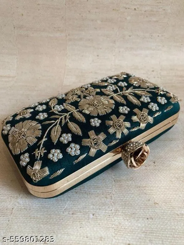 Green_Polyurethane_Clutch_For_Women