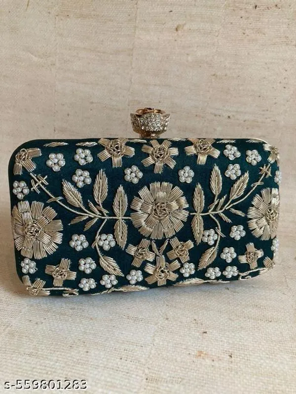Green_Polyurethane_Clutch_For_Women