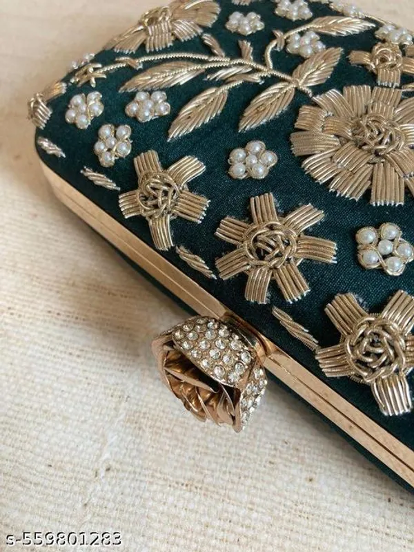 Green_Polyurethane_Clutch_For_Women