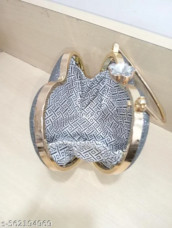Grey_Polyurethane_Clutch_For_Women