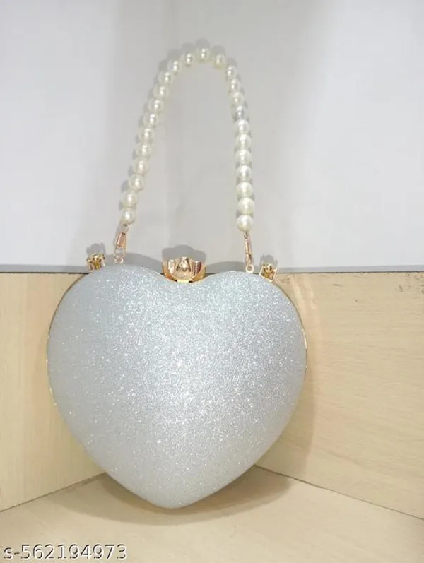 Silver_Polyurethane_Clutch_For_Women