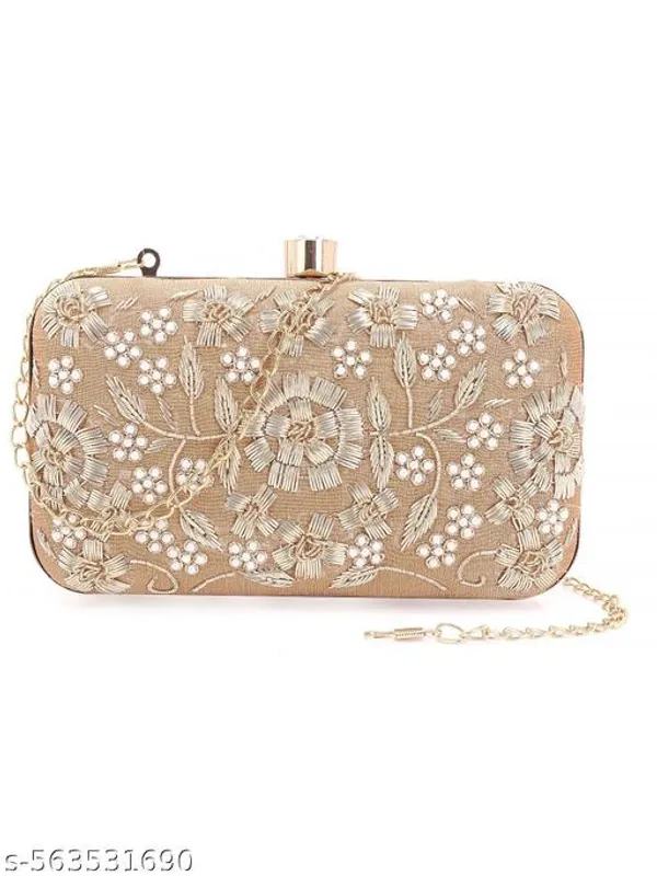 Gold_Polyurethane_Clutch_For_Women