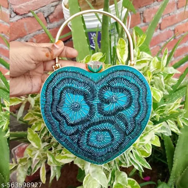 Lightblue_Polyurethane_Clutch_For_Women