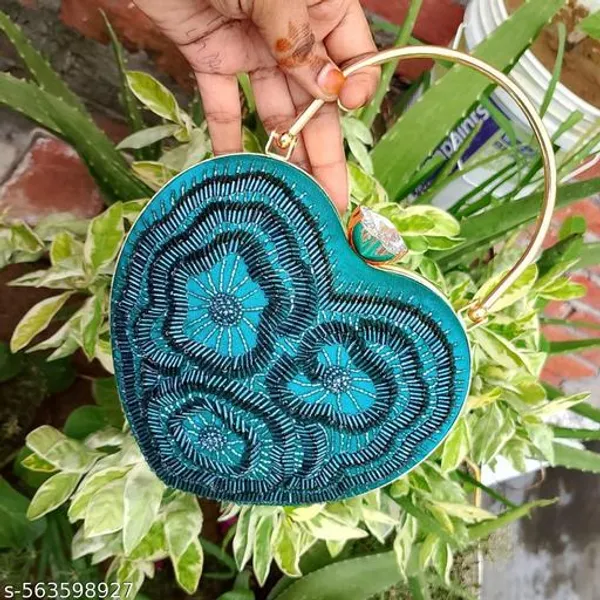 Lightblue_Polyurethane_Clutch_For_Women
