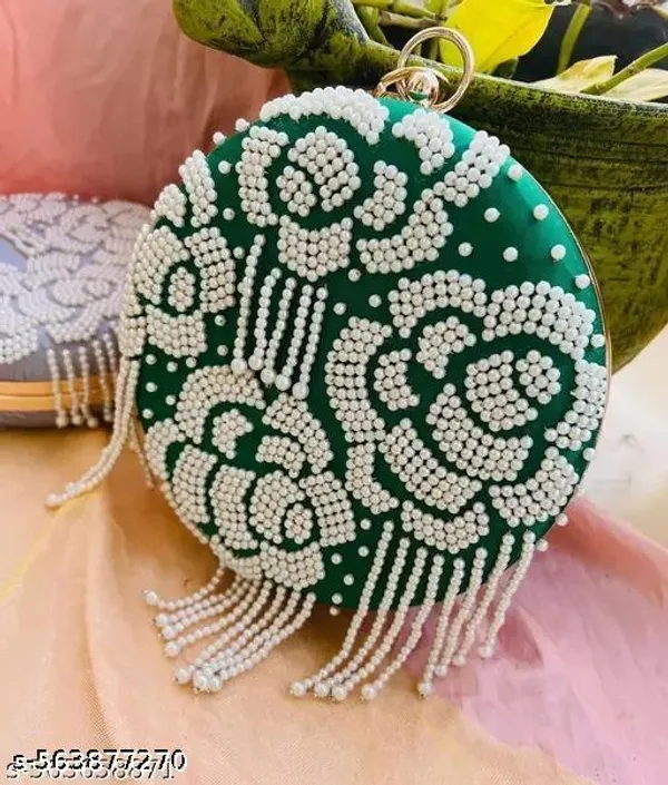 Green_Polyurethane_Clutch_For_Women