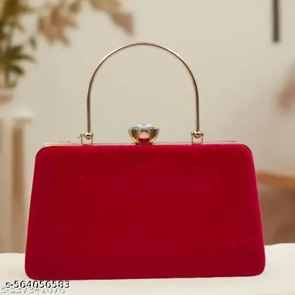 Red_Polyurethane_Clutch_For_Women