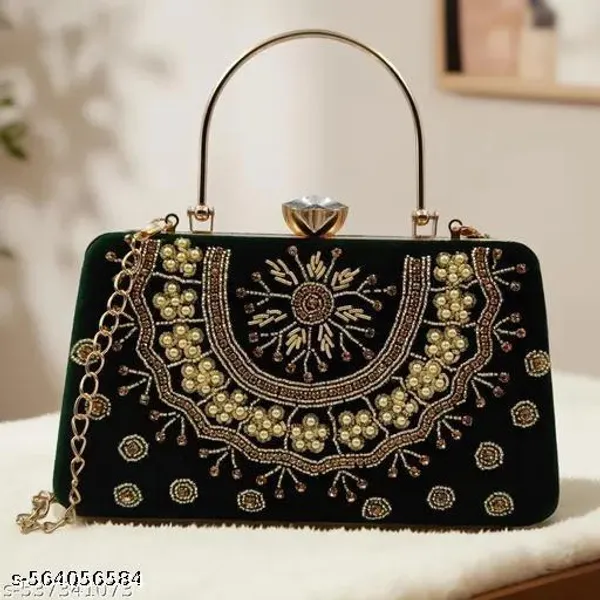 Green_Polyurethane_Clutch_For_Women