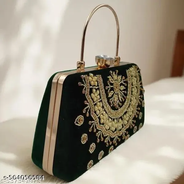 Green_Polyurethane_Clutch_For_Women