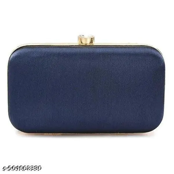 Navyblue_Polyurethane_Clutch_For_Women