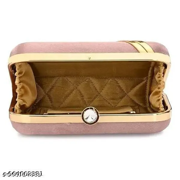 Peach_Polyurethane_Clutch_For_Women
